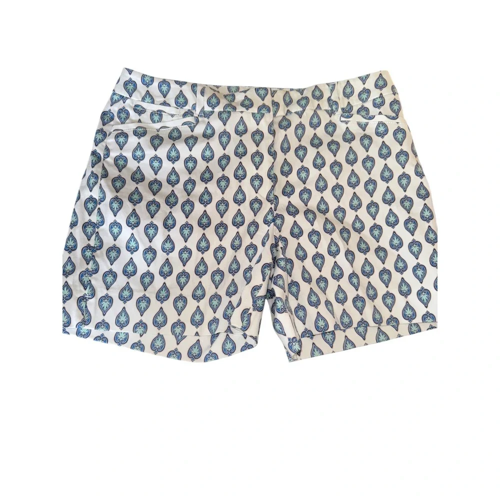 Women's White House Black Market Khakis Chino Shorts Stretch XS 2‎ White Blue